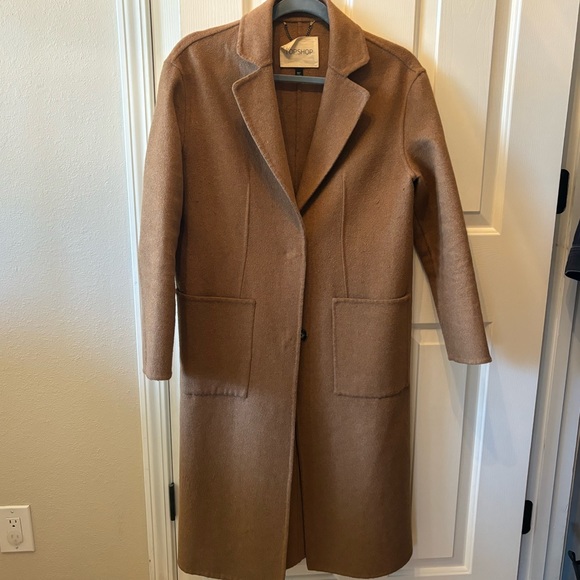 Topshop Camel Overcoat sz 4 - Picture 1 of 5